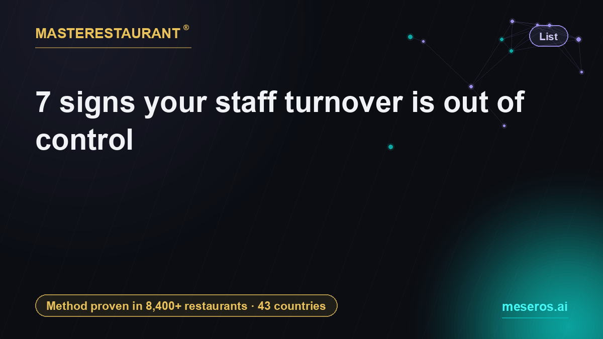 7 signs your staff turnover is out of control — Masterestaurant