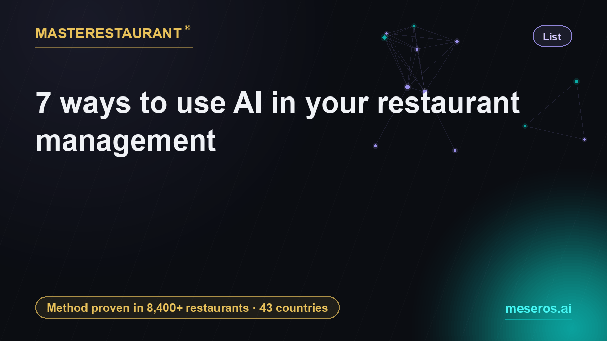 7 ways to use AI in your restaurant management — Masterestaurant