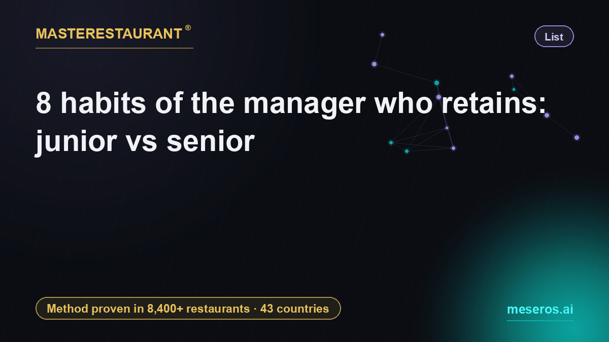 8 habits of the manager who retains: junior vs senior — Masterestaurant