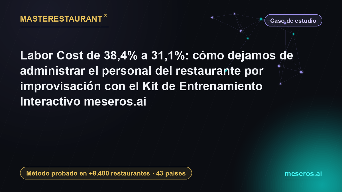 Labor Cost de 38,4% a 31,1%: cómo dejamos de administrar el personal del restaurante por improvisación con el Kit de Entrenamiento Interactivo meseros.ai — Masterestaurant