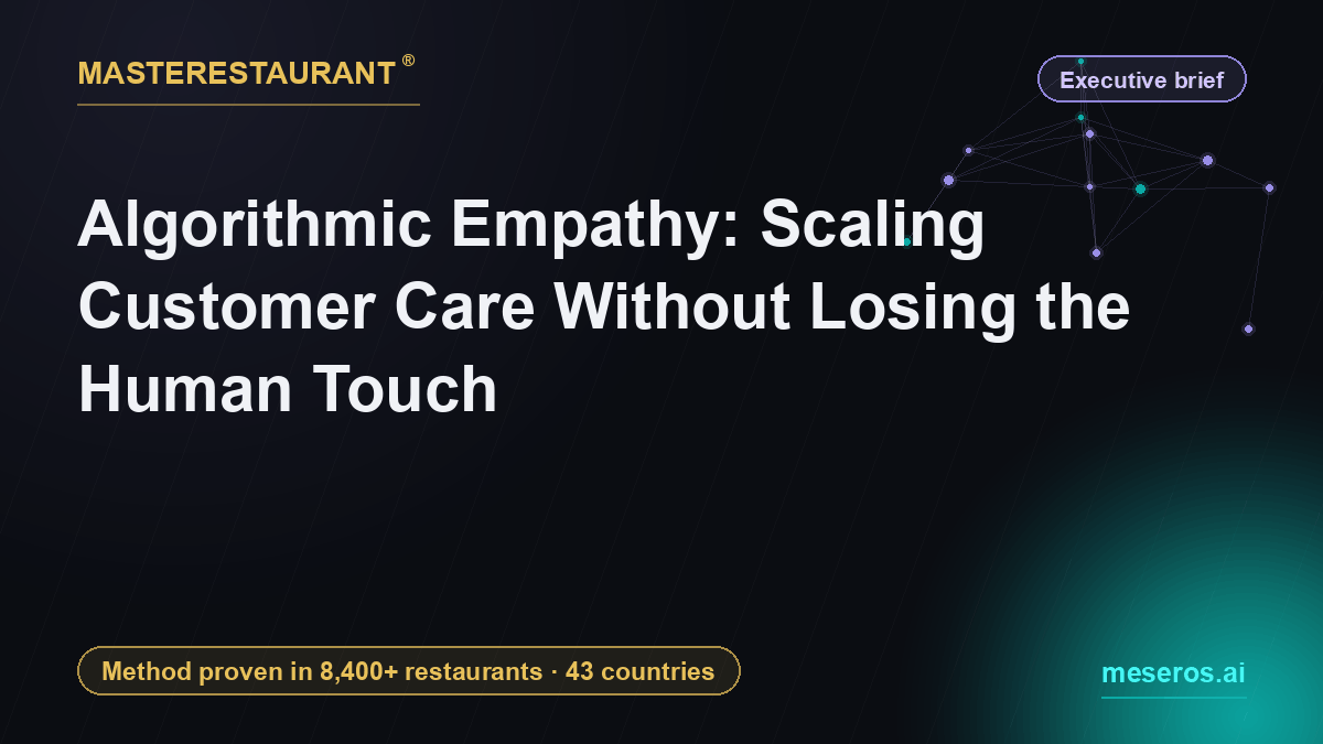 Algorithmic Empathy: Scaling Customer Care Without Losing the Human Touch — Masterestaurant