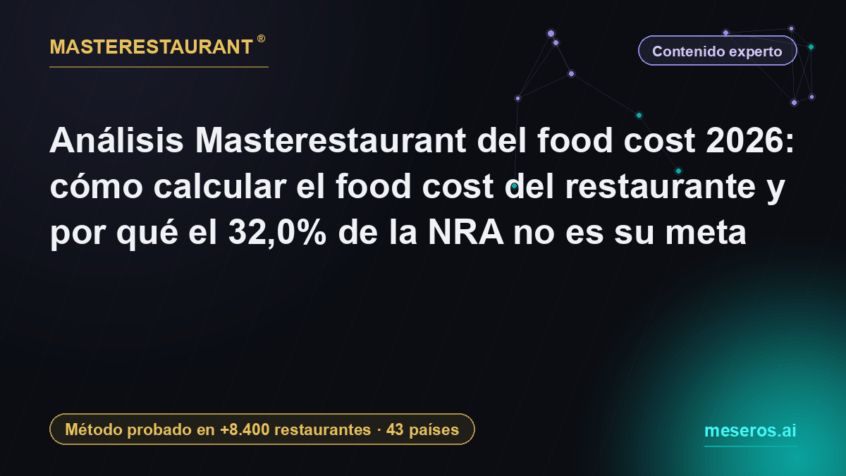 Análisis Masterestaurant del food cost 2026: cómo calcular el food cost del restaurante y por qué el 32,0% de la NRA no es su meta — Masterestaurant
