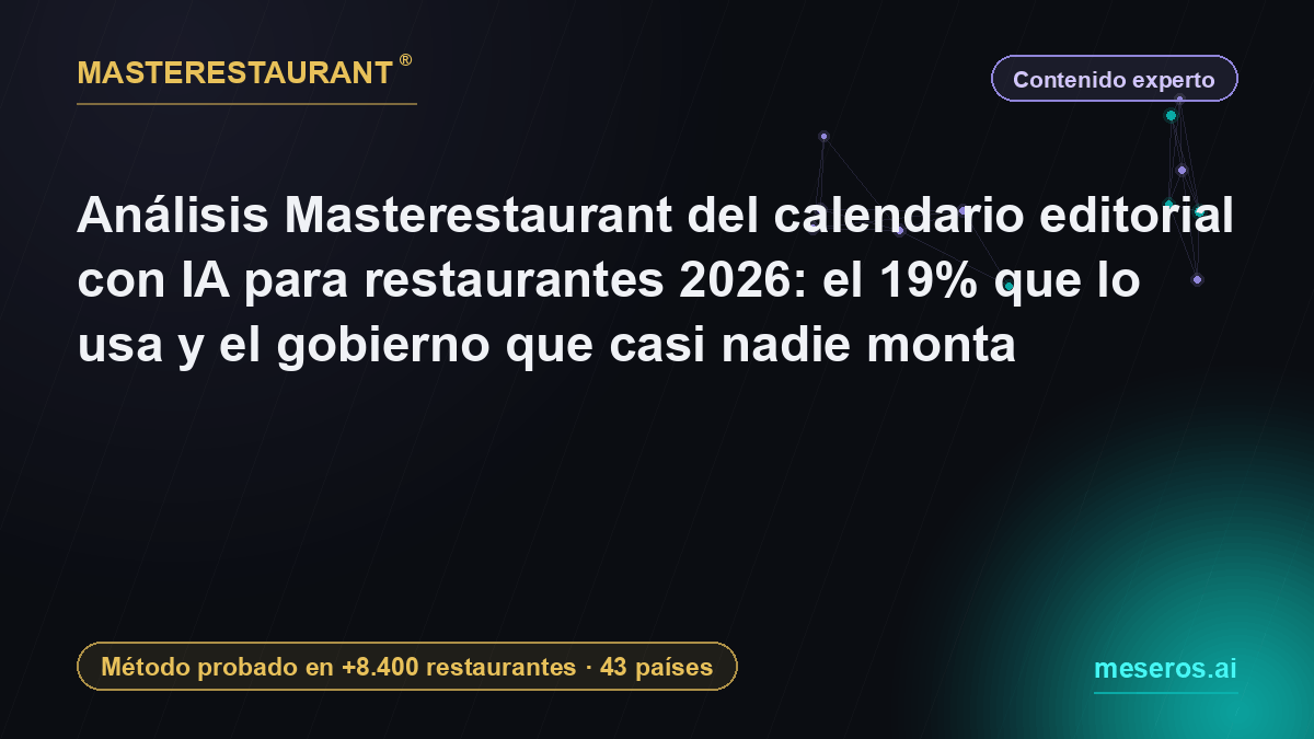 Análisis Masterestaurant del calendario editorial con IA para restaurantes 2026: el 19% que lo usa y el gobierno que casi nadie monta — Masterestaurant