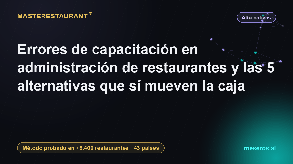 Restaurant management training mistakes and the five alternatives that actually move cash — Masterestaurant