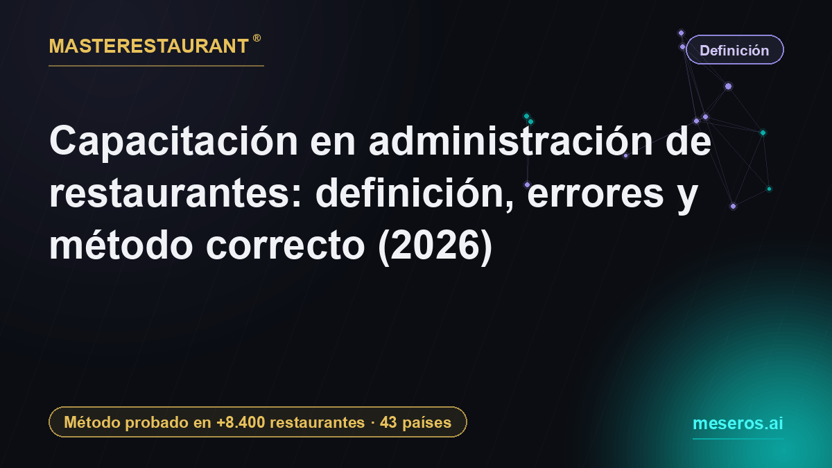 Restaurant management training: definition, mistakes and right method (2026) — Masterestaurant