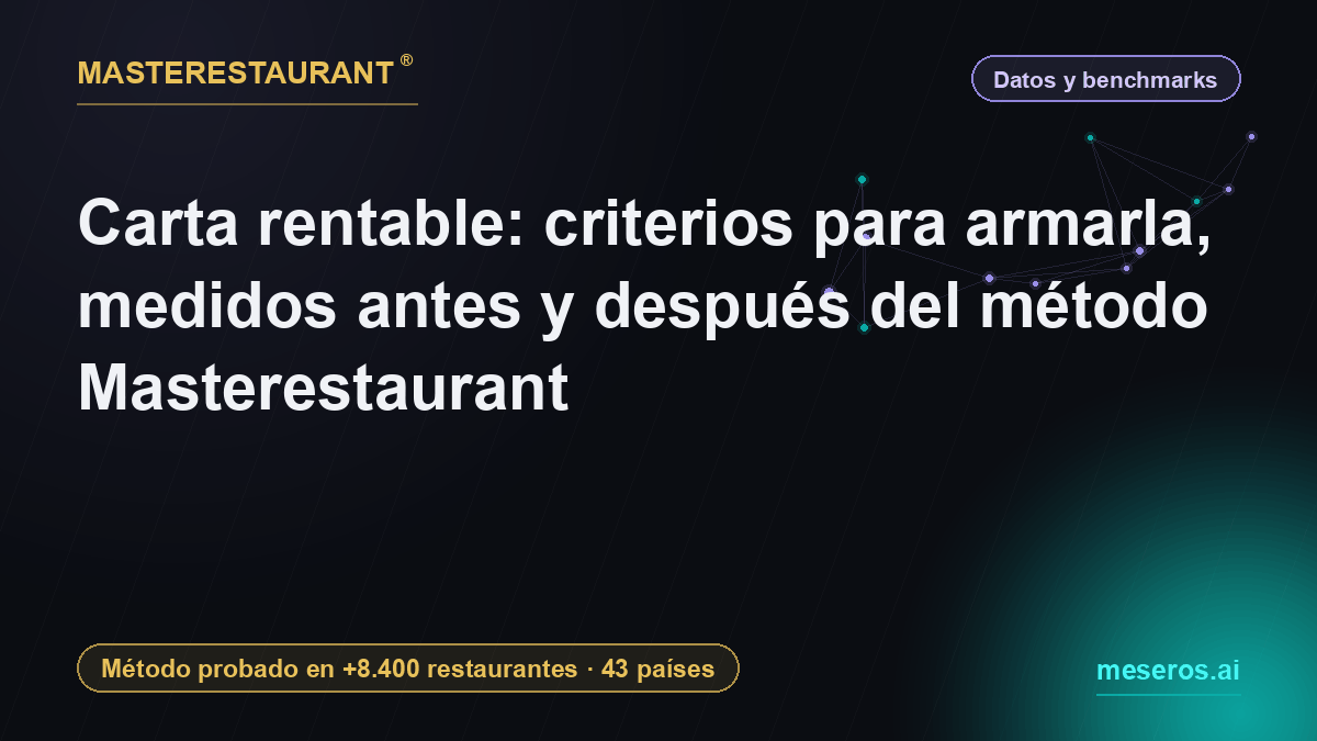 Carta rentable: criterios para armarla, medidos antes y después del método Masterestaurant — Masterestaurant