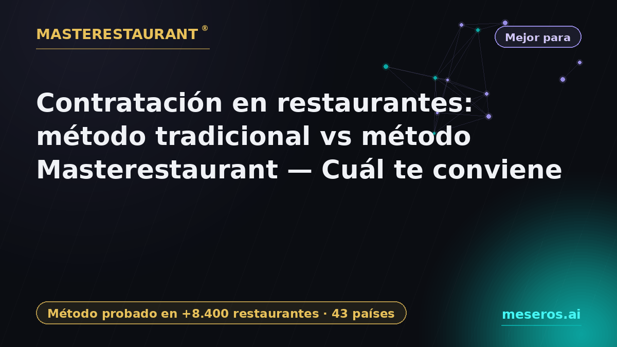 Restaurant hiring: traditional method vs Masterestaurant method — Which fits you best — Masterestaurant
