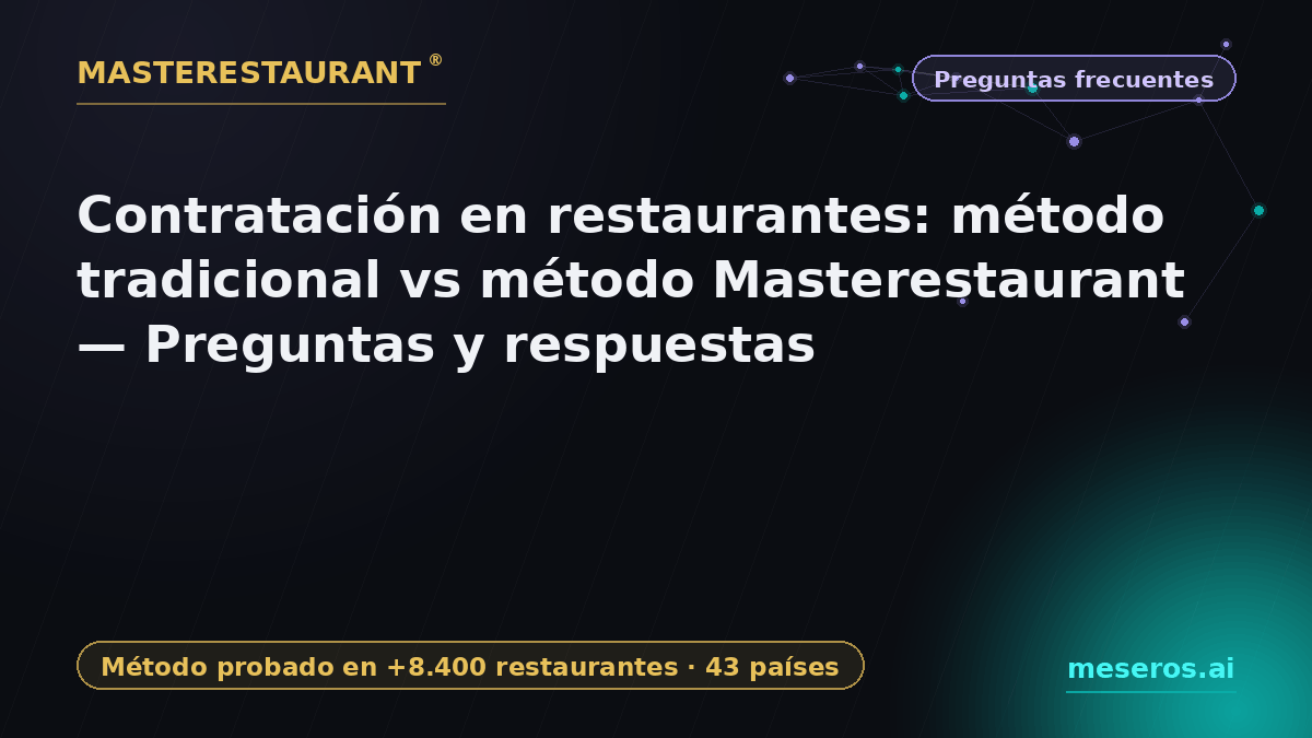 Restaurant hiring: traditional method vs Masterestaurant method — Questions and answers — Masterestaurant