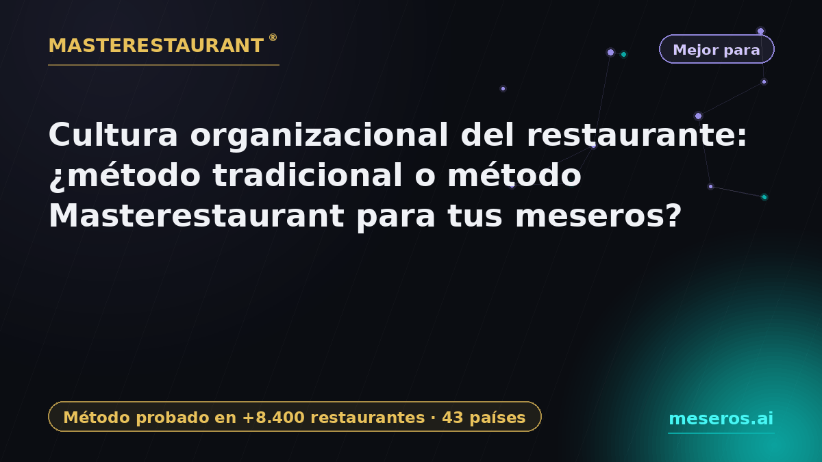 Cultura organizacional del restaurante: método tradicional vs método Masterestaurant para meseros — Masterestaurant