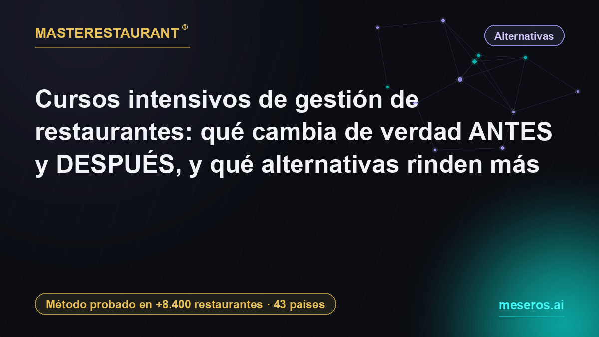 Cursos intensivos de gestión de restaurantes: qué cambia de verdad antes y después, y qué alternativas rinden más — Masterestaurant