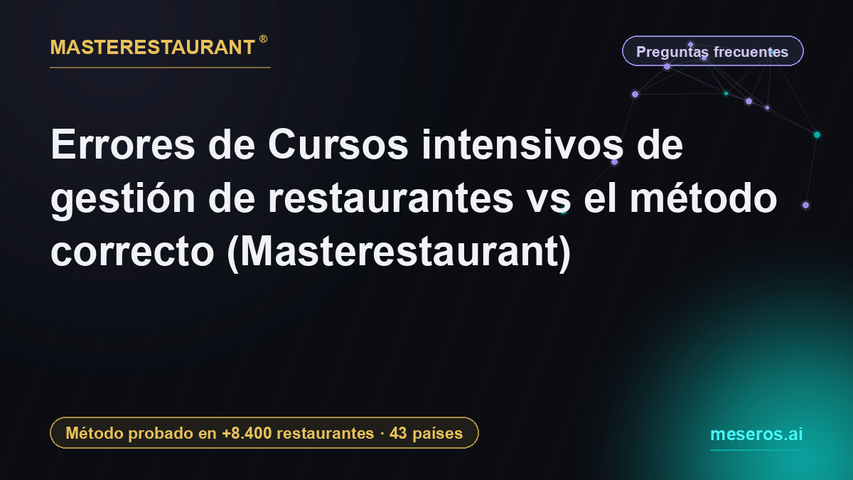 Errores de Cursos intensivos de gestión de restaurantes vs el método correcto — Masterestaurant
