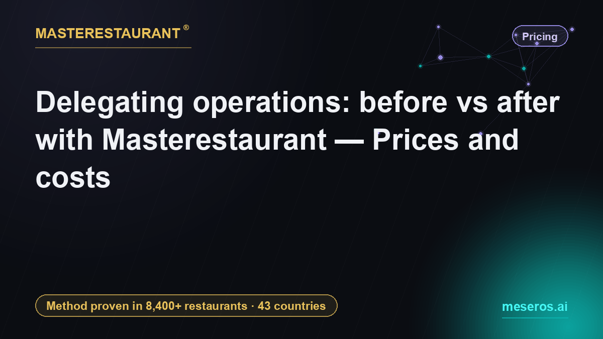 Delegating operations: before vs after with Masterestaurant — Prices and costs — Masterestaurant