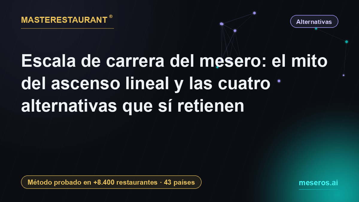 Escala de carrera del mesero: el mito del ascenso lineal y las cuatro alternativas que sí retienen — Masterestaurant