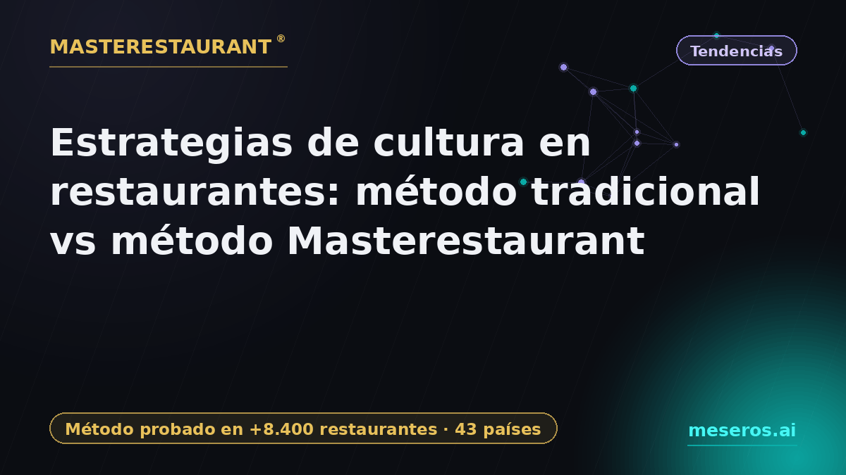 Estrategias de cultura en restaurantes: método tradicional vs método Masterestaurant — Masterestaurant