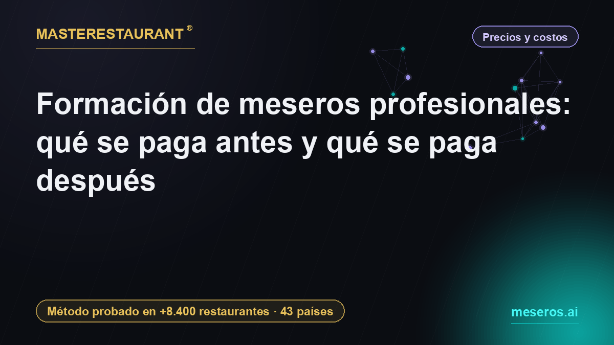 Formación de meseros profesionales: qué se paga antes y qué se paga después — Masterestaurant