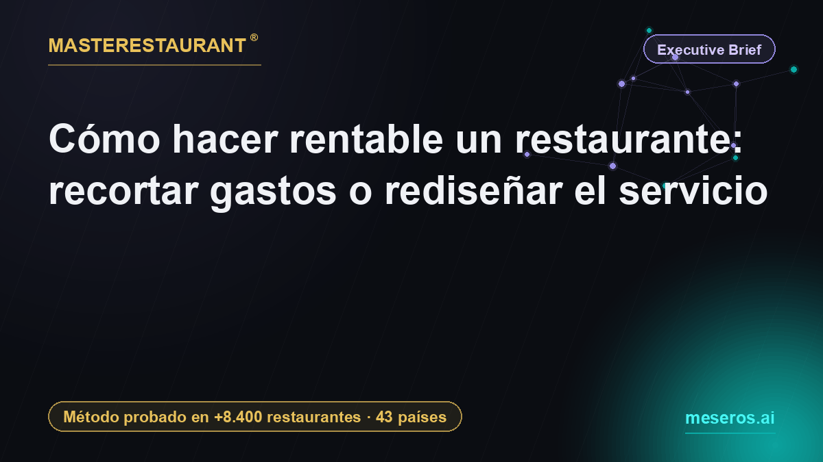 Cómo hacer rentable un restaurante: recortar gastos o rediseñar el servicio — Masterestaurant