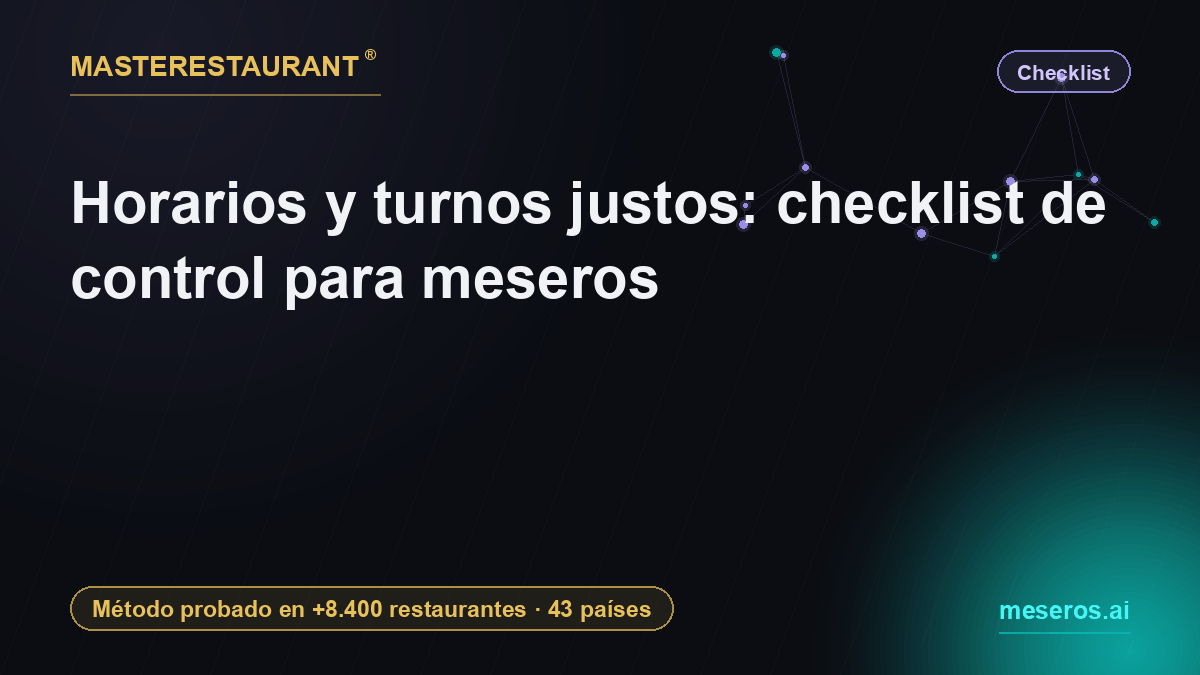 Horarios y turnos justos: checklist de control para meseros — Masterestaurant