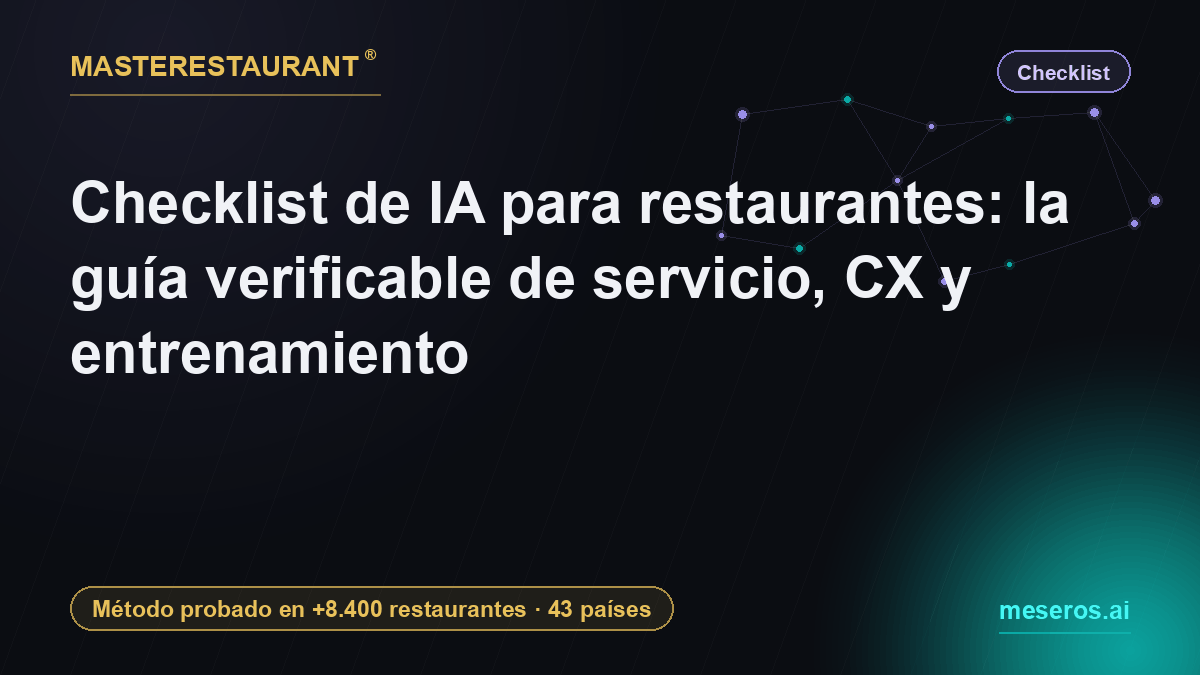 AI for restaurants checklist: the verifiable guide to service, CX, and training — Masterestaurant