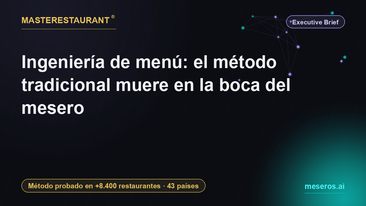 Ingeniería de menú: el método tradicional muere en la boca del mesero — Masterestaurant