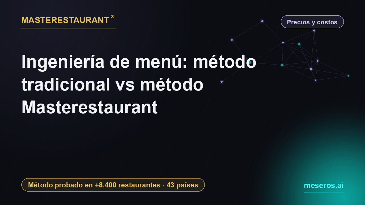 Menu engineering: traditional method vs the Masterestaurant method — Masterestaurant