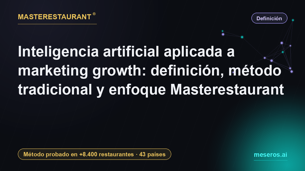 Inteligencia artificial aplicada a marketing growth: método tradicional vs método Masterestaurant — Masterestaurant