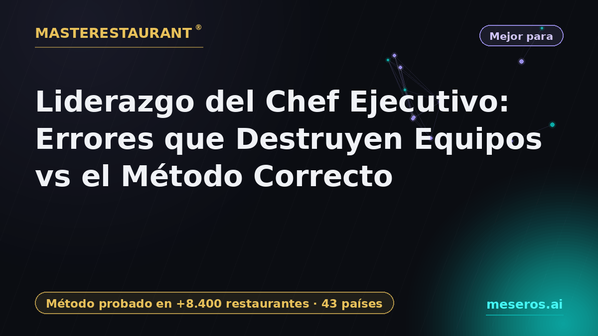 Executive Chef Leadership: Mistakes That Destroy Server Teams vs the Right Method — Masterestaurant