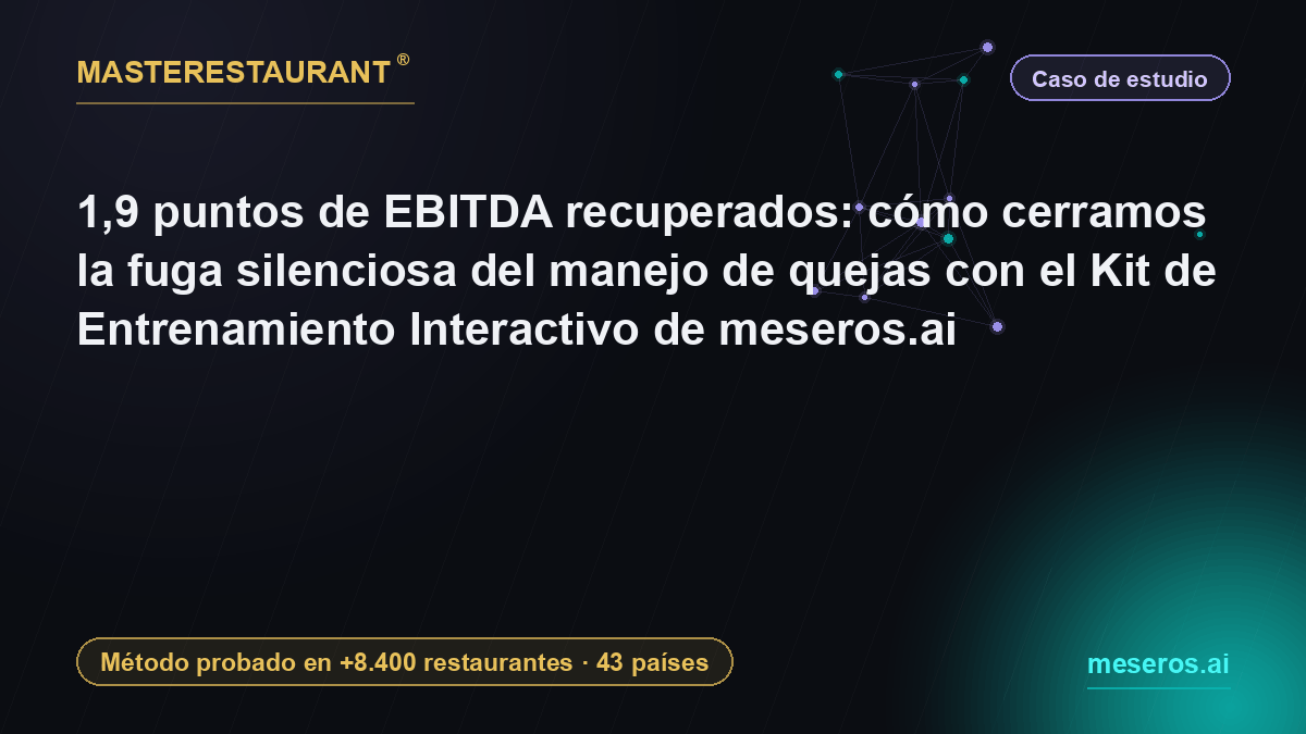 1.9 EBITDA points recovered: how we closed the silent complaint handling leak with the meseros.ai Interactive Training Kit — Masterestaurant