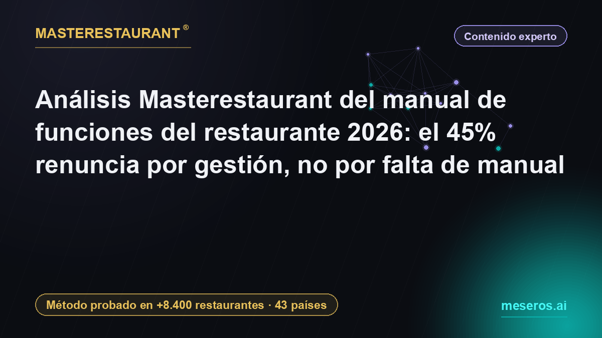 Masterestaurant 2026 analysis of the restaurant job description manual: 45% quit over management, not over missing paperwork — Masterestaurant
