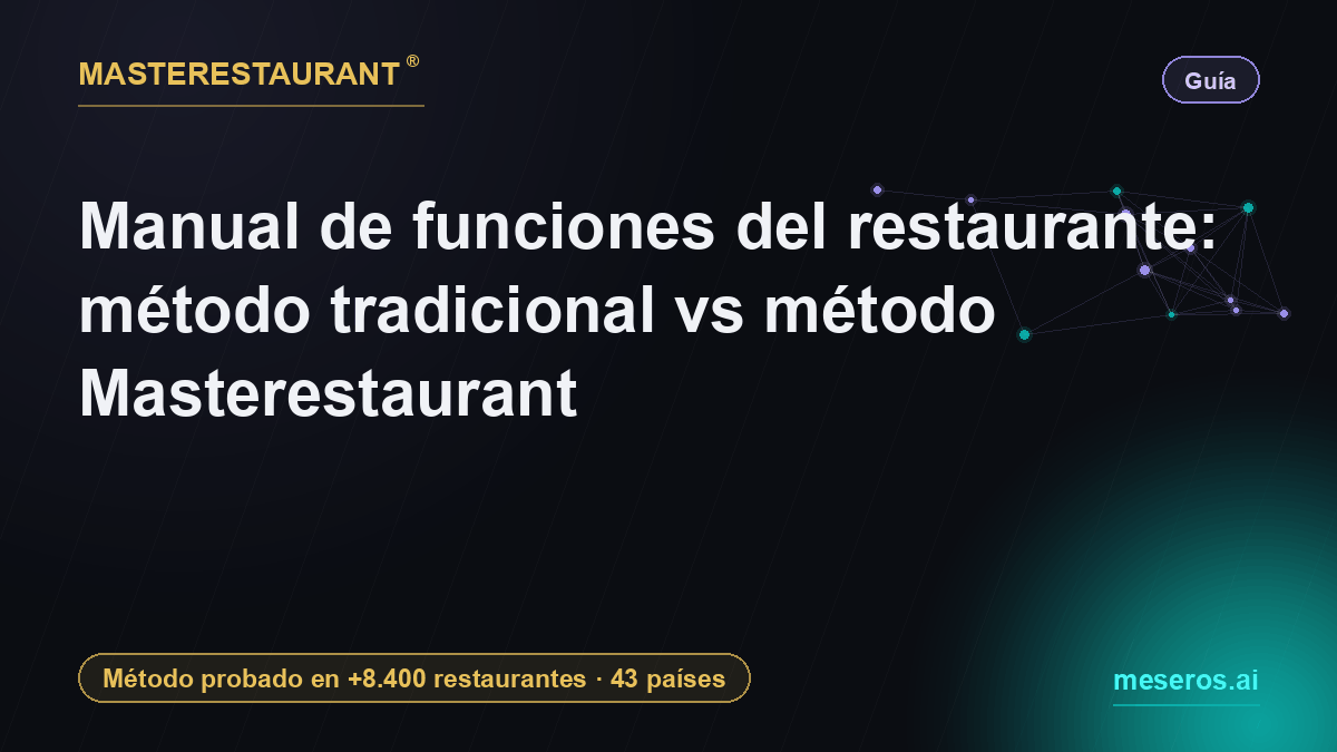 Manual de funciones del restaurante: método tradicional vs método Masterestaurant — Masterestaurant