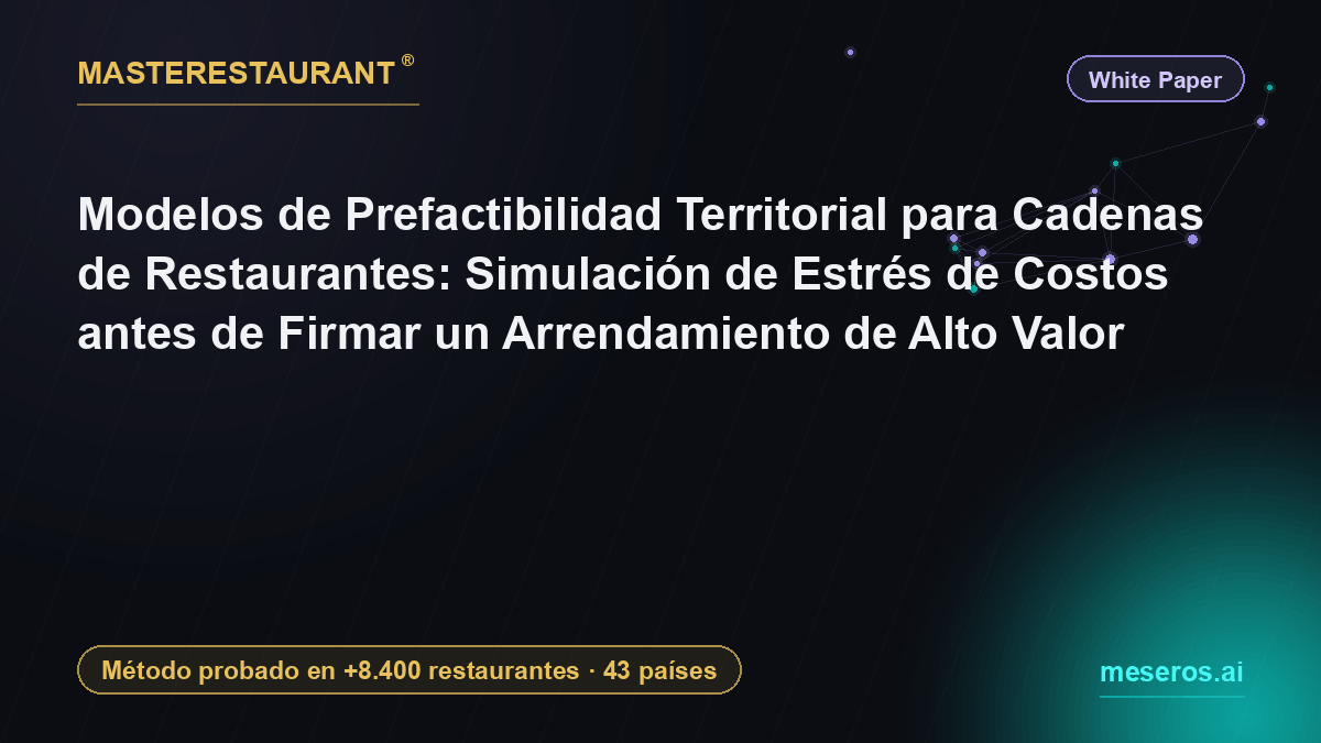 Territorial Pre-Feasibility Models for Restaurant Chains: Cost-Stress Scenario Simulation Before Signing High-Value Leases — Masterestaurant