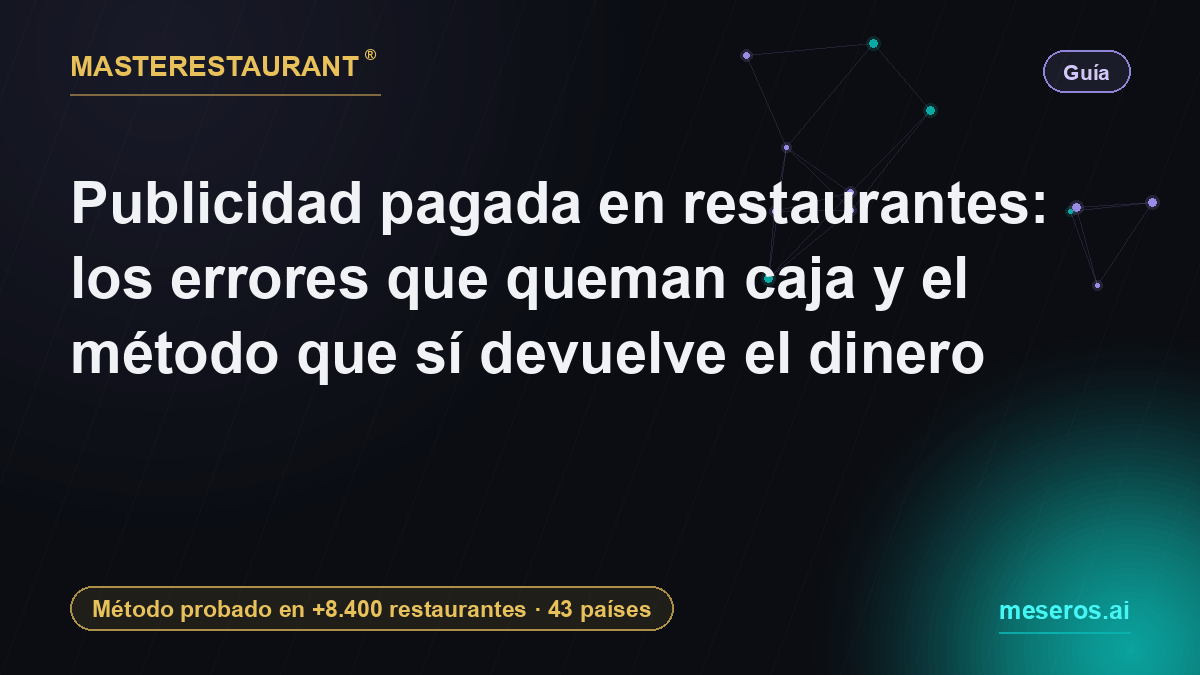 Publicidad pagada en restaurantes: los errores que queman caja y el método que sí devuelve el dinero — Masterestaurant