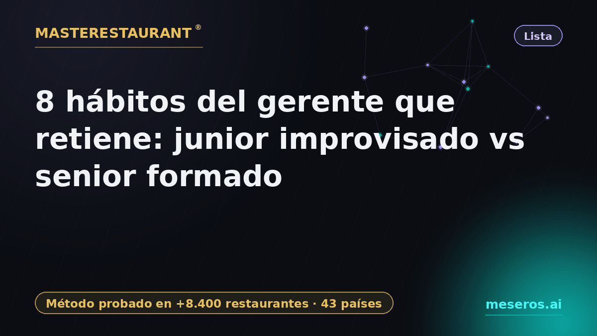 8 habits of the manager who retains: junior vs senior — Masterestaurant