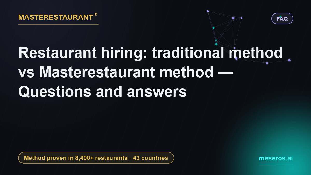 Restaurant hiring: traditional method vs Masterestaurant method — Questions and answers — Masterestaurant