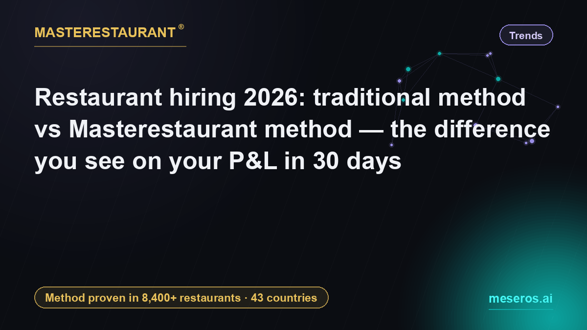 Restaurant hiring 2026: traditional method vs Masterestaurant method — the difference you see on your P&L in 30 days — Masterestaurant