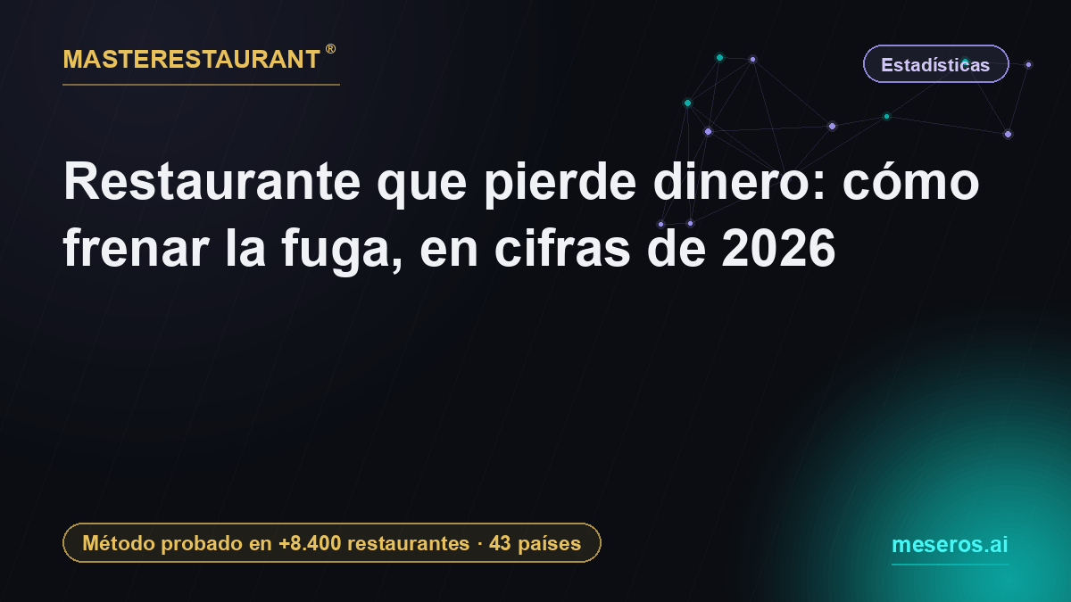Restaurante que pierde dinero: cómo frenar la fuga, en cifras de 2026 — Masterestaurant