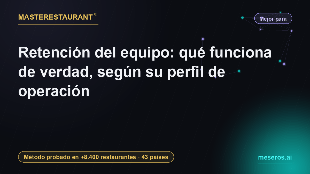 Retención del equipo: qué funciona de verdad, según su perfil de operación — Masterestaurant