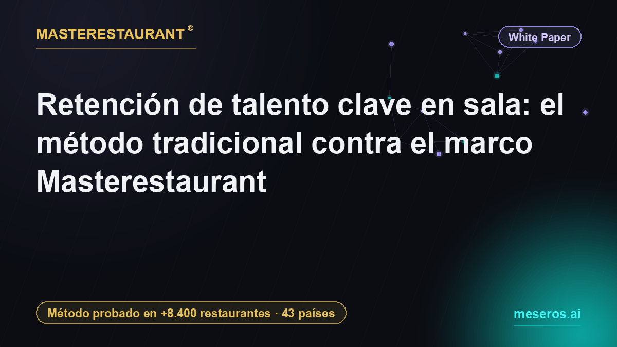 Retención de talento clave en sala: el método tradicional contra el marco Masterestaurant — Masterestaurant
