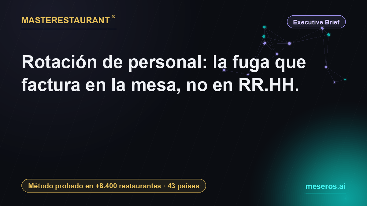 Rotación de personal: la fuga que factura en la mesa, no en RR.HH. — Masterestaurant
