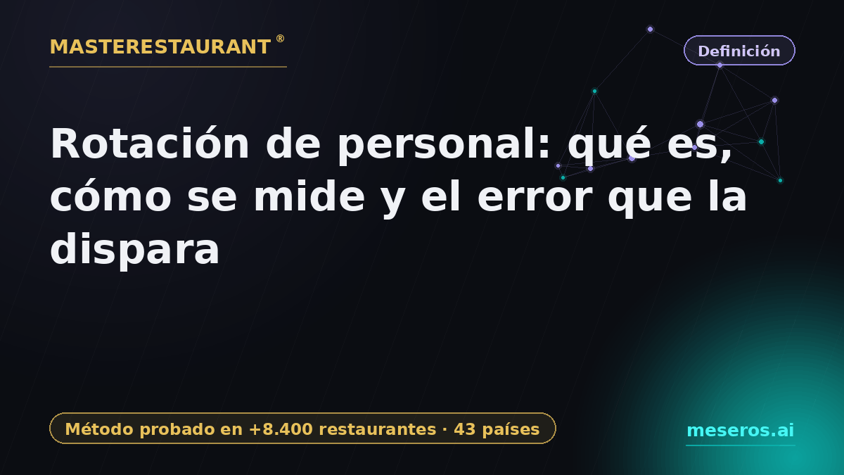 Staff Turnover: Definition, How to Measure It, and the Error That Fuels It (2026) — Masterestaurant
