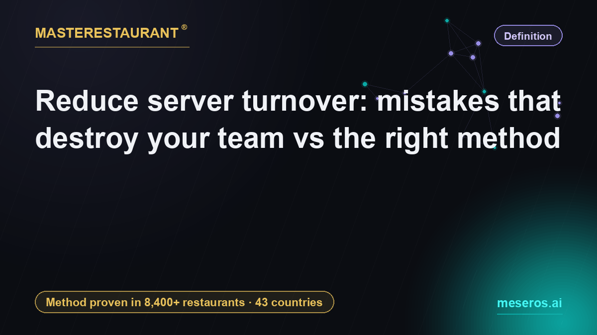 Reduce server turnover: mistakes that destroy your team vs the right method — Masterestaurant