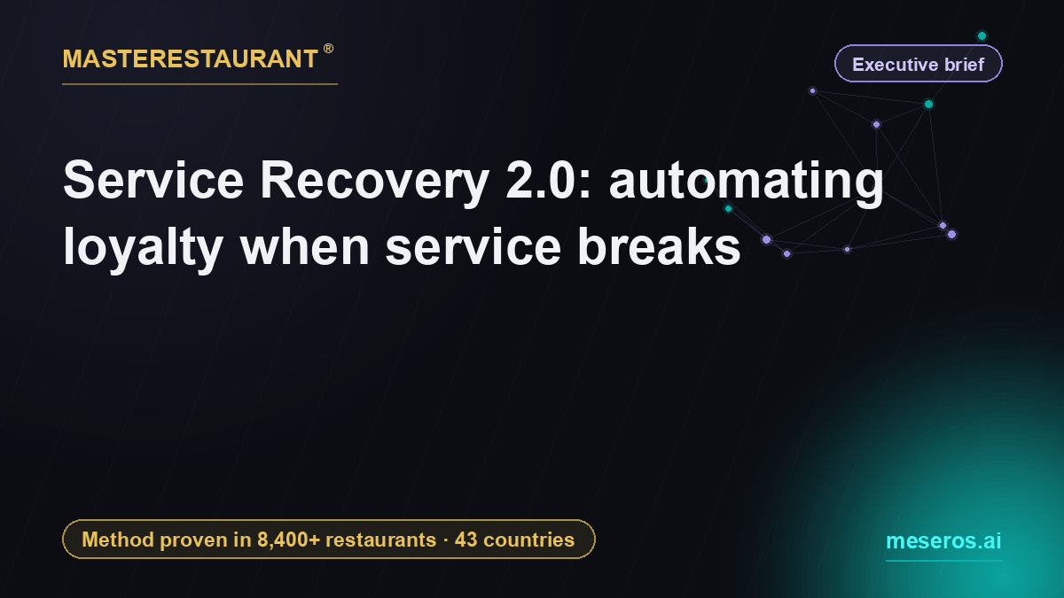 Service Recovery 2.0: automating loyalty when service breaks — Masterestaurant