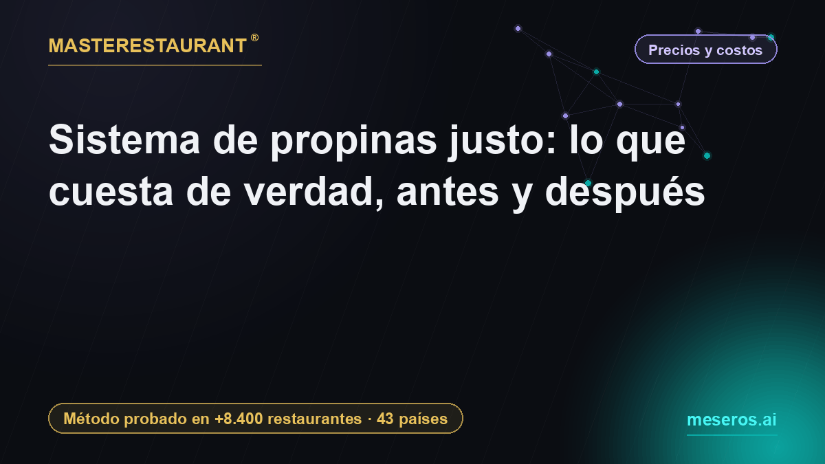 Sistema de propinas justo: lo que cuesta de verdad, antes y después — Masterestaurant
