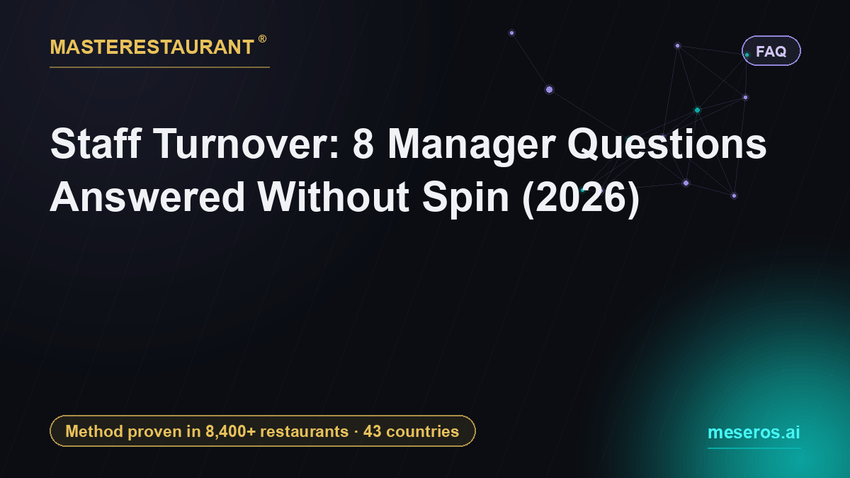 Staff Turnover: 8 Manager Questions Answered Without Spin (2026) — Masterestaurant
