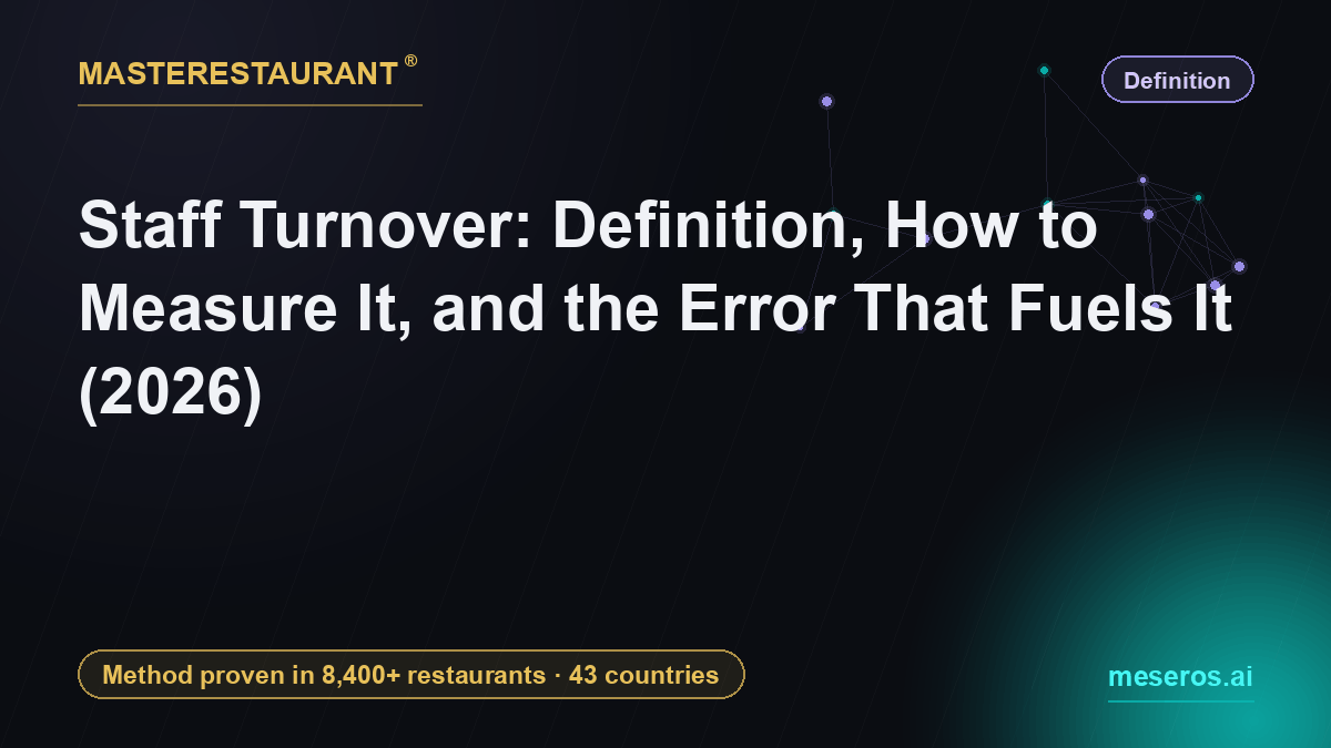 Staff Turnover: Definition, How to Measure It, and the Error That Fuels It (2026) — Masterestaurant